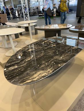 Журнальний столик BELLO A Кераміка Signal 120x80 Глянцевий Чорний/ Мідний жива фотографія