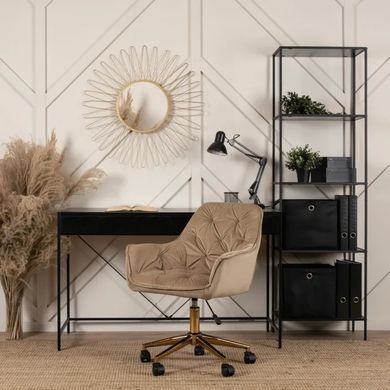Компьютерное кресло MILAN Velvet Mebel Elite Бежевый / Золотой реальная фотография