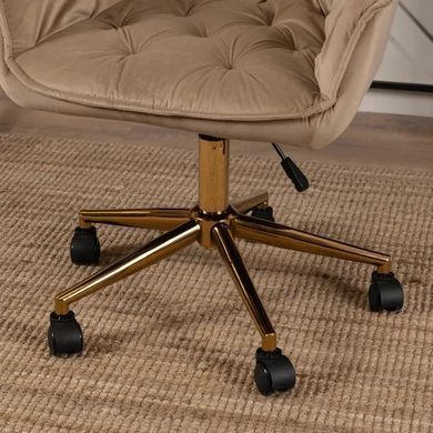 Компьютерное кресло MILAN Velvet Mebel Elite Бежевый / Золотой реальная фотография