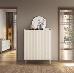 Комод високий Perfect Home Левел / Level 4-дверний 4D/103 Беж/дуб сканді жива фотографія