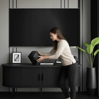 Тумба под телевизор TRISH Mebel Elite 120 Черный реальная фотография