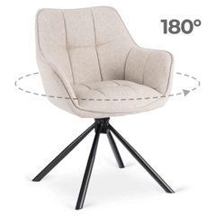 Поворотный стул PEONY 2 Mebel Elite Бежевый/ткань реальная фотография