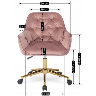 Комп'ютерне крісло MILAN Velvet Mebel Elite Рожевий / Золотий жива фотографія