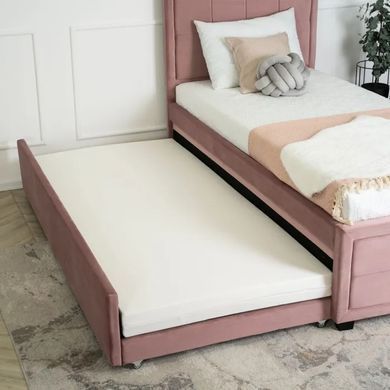 Кровать ELIF Velvet Mebel Elite 90x200 см с дополнительным спальным местом Розовый реальная фотография