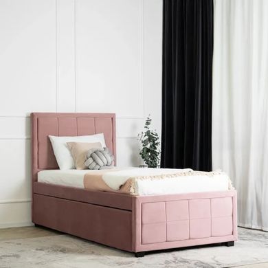 Кровать ELIF Velvet Mebel Elite 90x200 см с дополнительным спальным местом Розовый реальная фотография