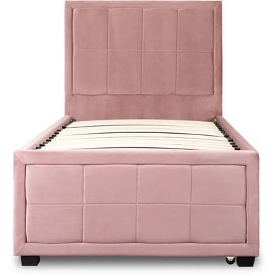 Кровать ELIF Velvet Mebel Elite 90x200 см с дополнительным спальным местом Розовый реальная фотография