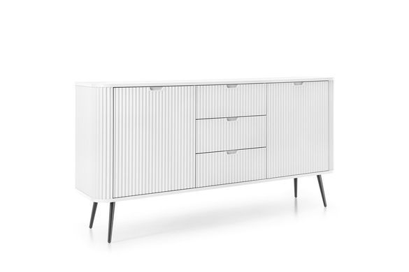 Комод Perfect Home Зова/Zova 2-дверный с 3 ящиками и черными ножками KSZ168 Белый реальная фотография