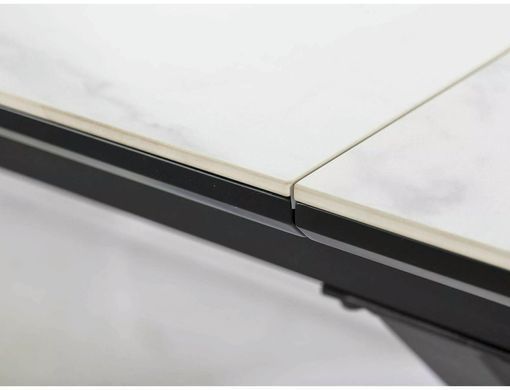 Стол Обеденный LOGAN CERAMIC Signal 160(200)x90 Белый Мат / Черный Мат реальная фотография