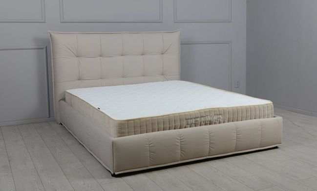 Кровать ТЕАНА&nbsp;Prestol 160x200 бежевое с подъемным механизмом (тк. Columbus 17) реальная фотография